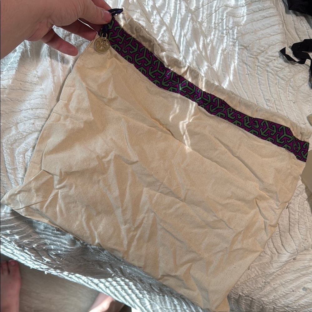 Tory Burch Cream and Purple Mini Bag